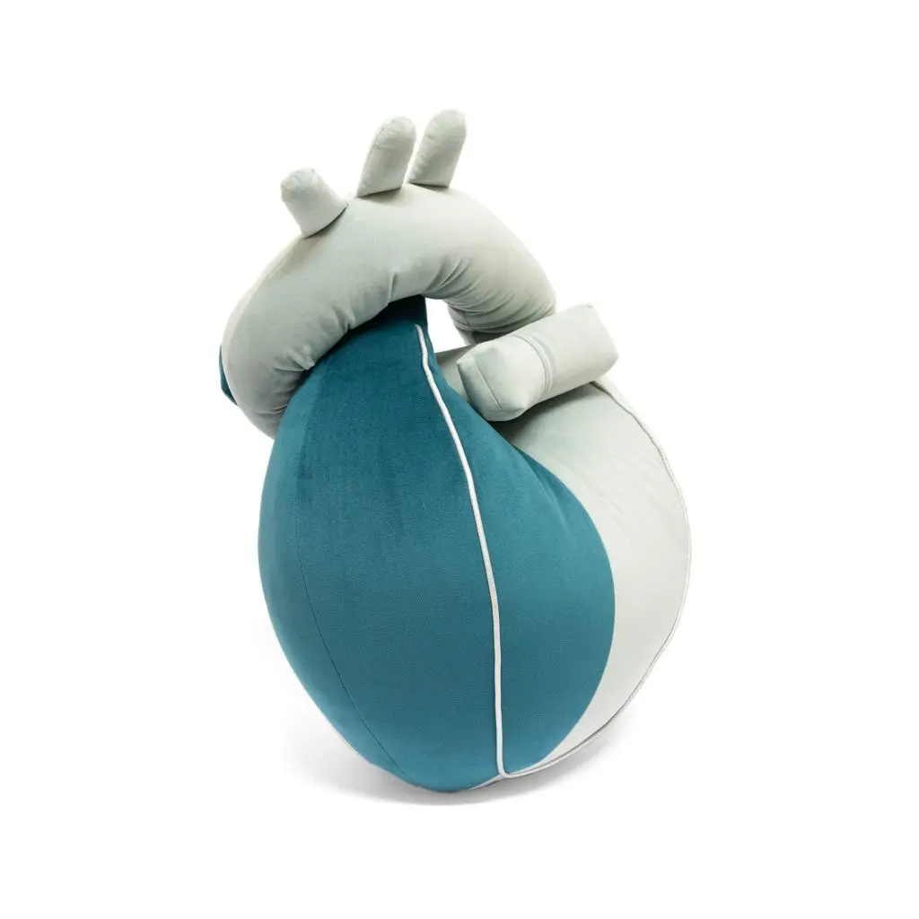 Herzkissen blau-silber groß