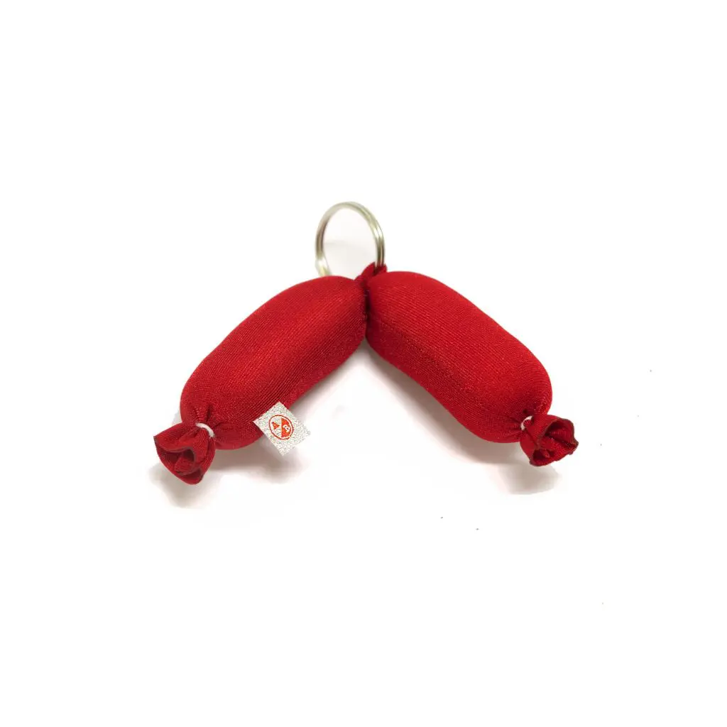 Schlüsselanhänger 2-Wurst rot