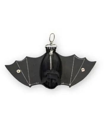 Fledermaus Schlüsseltasche als Halloween-Geschenk, Flügel mit Druckknopfverschluss