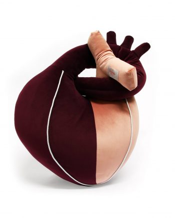Organ Herz Kissen Polster Das Herzkissen weinrot-silber