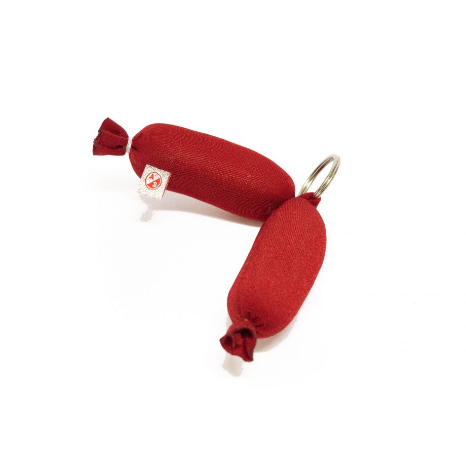 Schlüsselanhänger 2-Wurst rot